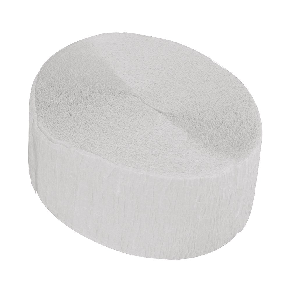 Crepe Streamer - White - 24 Metres