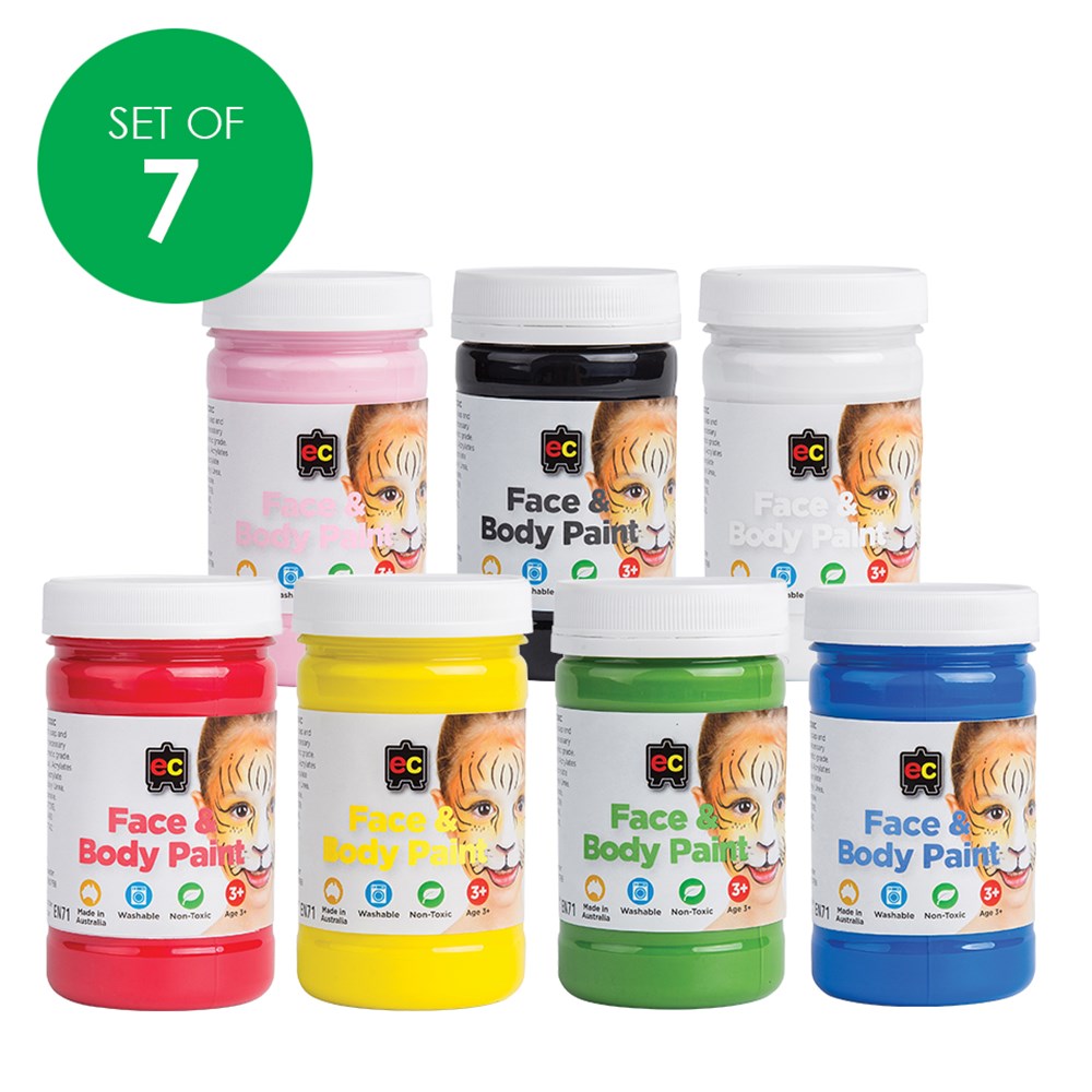 EC Face & Body Paint - 175ml - Set of 7 Colours