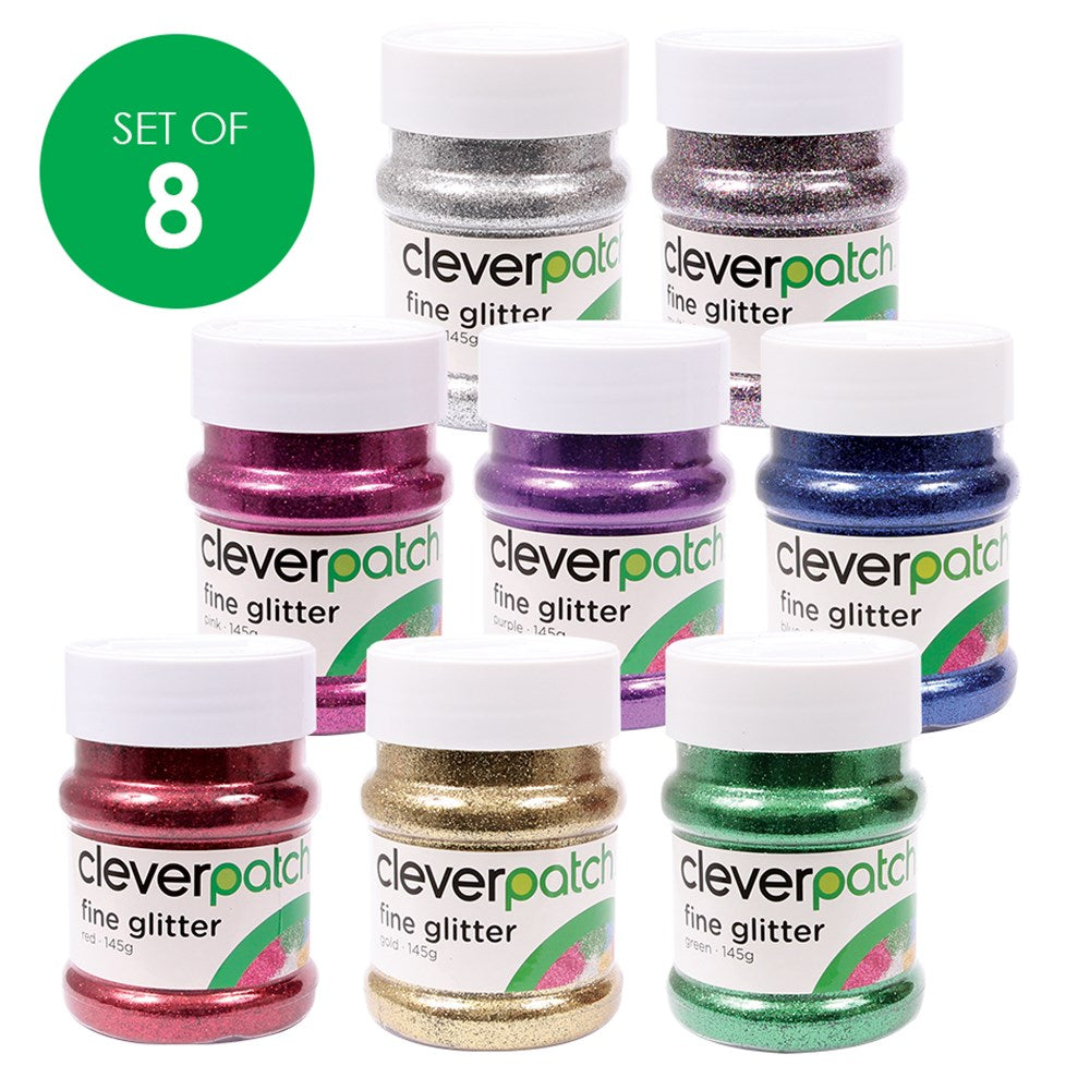 CleverPatch Fine Glitter - 145g - Set of 8 Colours