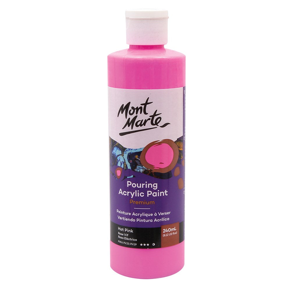 Mont Marte Acrylic Pouring Paint - Hot Pink - 240ml