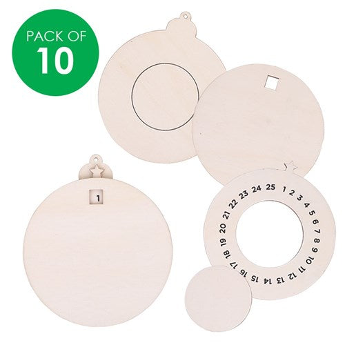 Wooden Hanging Countdown Calendars - Pack of 10