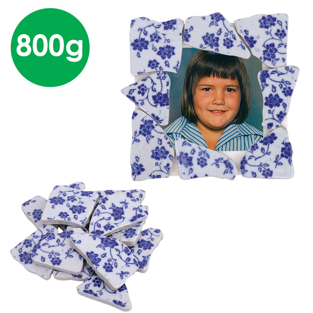 Irregular Ceramic Tiles - Floral - 800g Pack