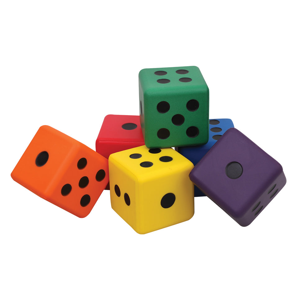 Large Foam Dice - 8cm - Pack of 6