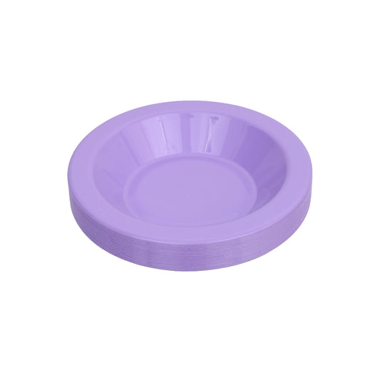 Reusable Plastic Bowls - Purple - Pack of 20