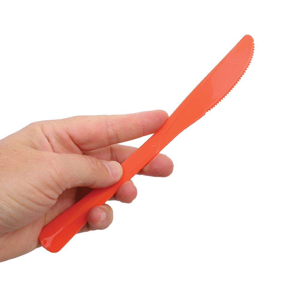Reusable Plastic Knives - Orange - Pack of 20