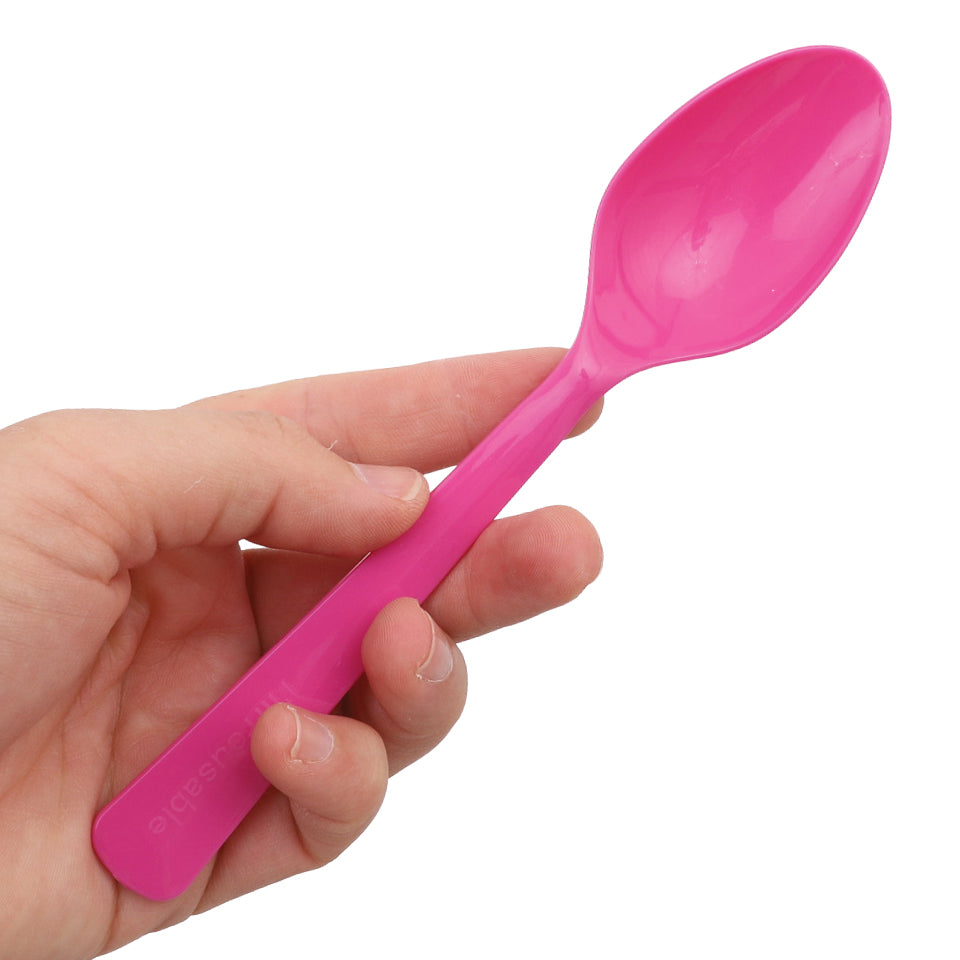 Reusable Plastic Spoons - Pink - Pack of 20