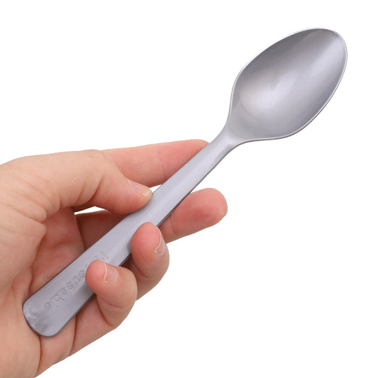 Reusable Plastic Spoons - Silver - Pack of 20