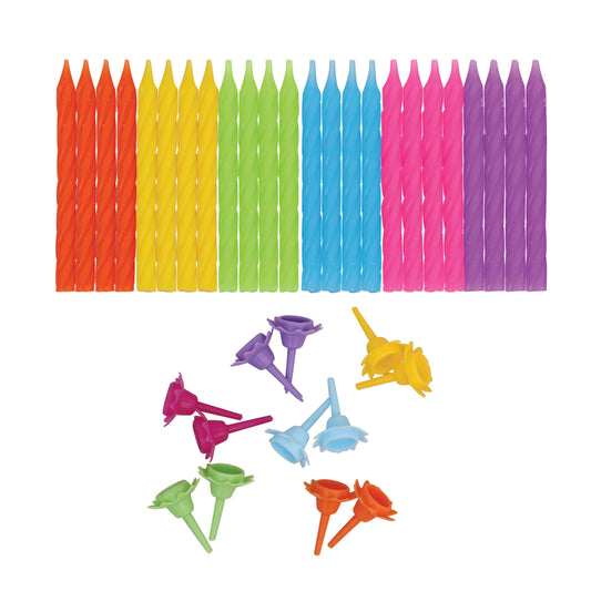 Birthday Candles - Assorted - Pack of 24