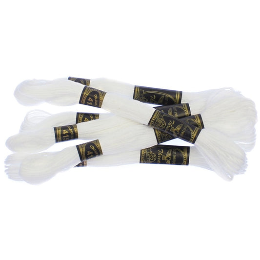 Embroidery Thread - White - Pack of 6
