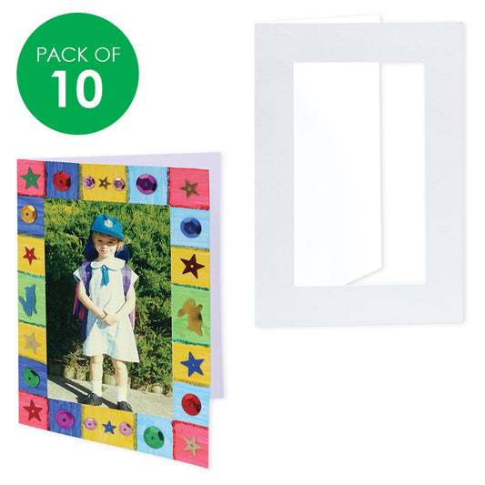 Cardboard Frame Greeting Cards - White - Pack of 10