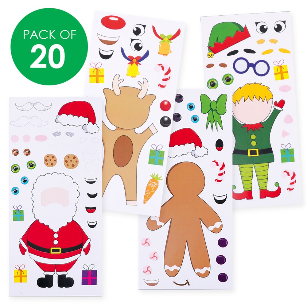Layered Christmas Character Stickers - Pack of 20 Sheets