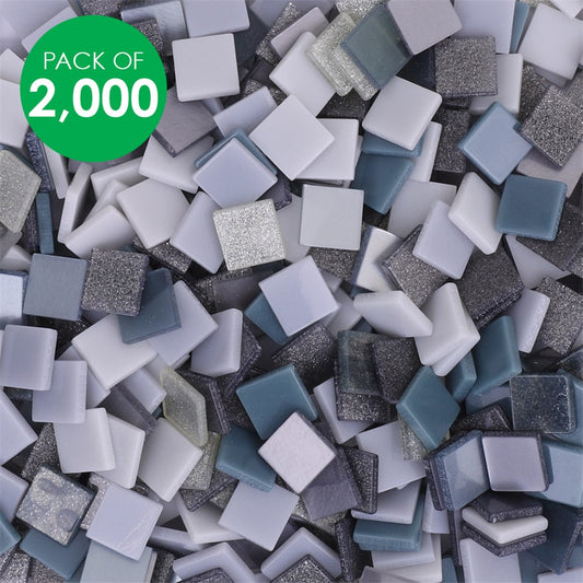 Resin Mosaic Tiles - Grey Mix - Pack of 2,000