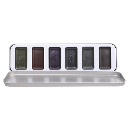 Graphite Charcoal Watercolour Palette - 6 Well