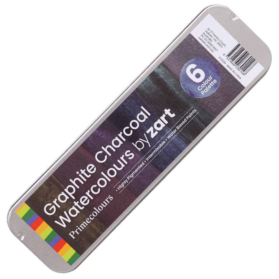 Graphite Charcoal Watercolour Palette - 6 Well