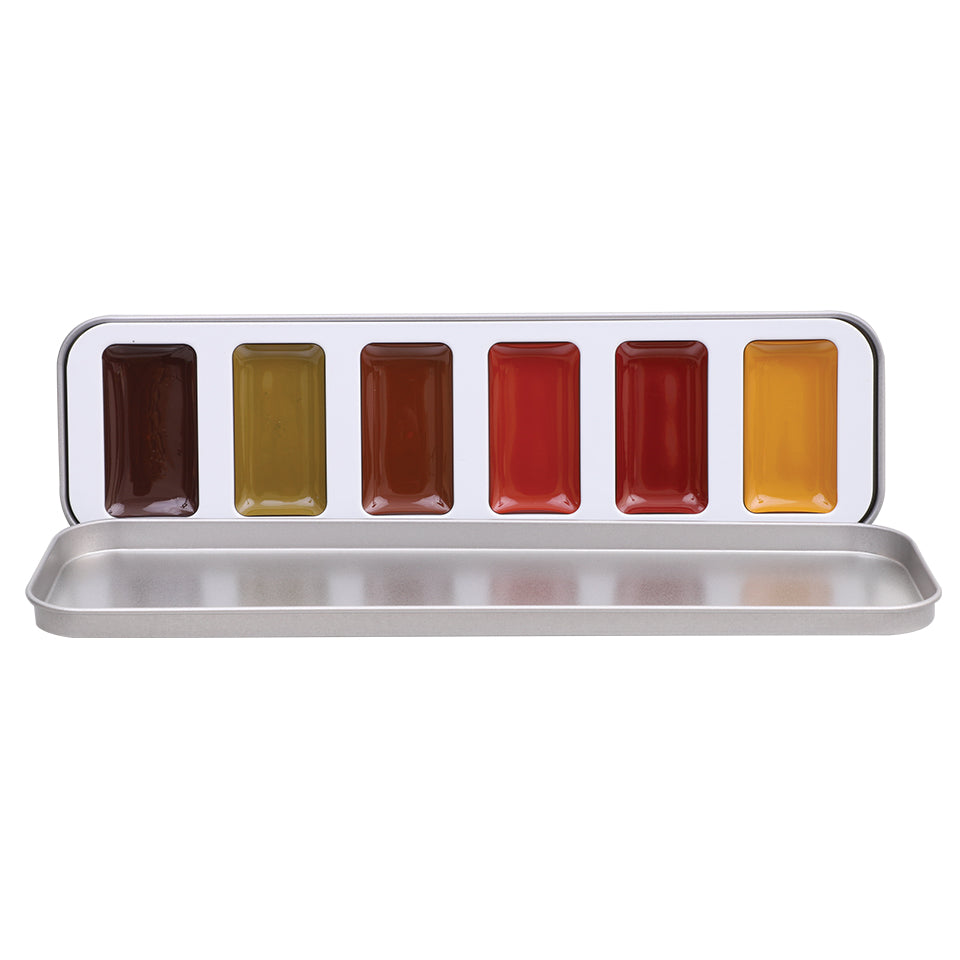 Creamy Colours Watercolour Palette - Earth Tones - 6 Well