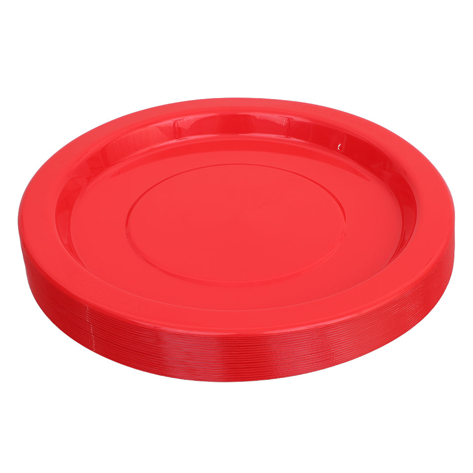 Reusable Plastic Plates - Red - Pack of 20