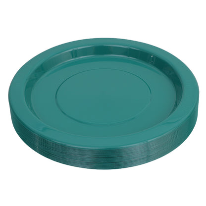 Reusable Plastic Plates - Green - Pack of 20