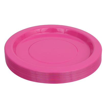 Reusable Plastic Plates - Pink - Pack of 20