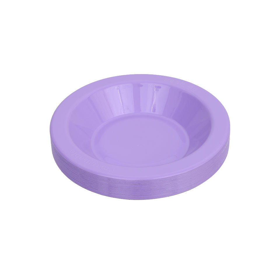 Reusable Plastic Bowls - Purple - Pack of 20