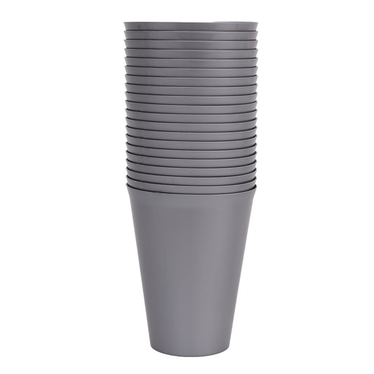Reusable Plastic Cups - Silver - Pack of 20