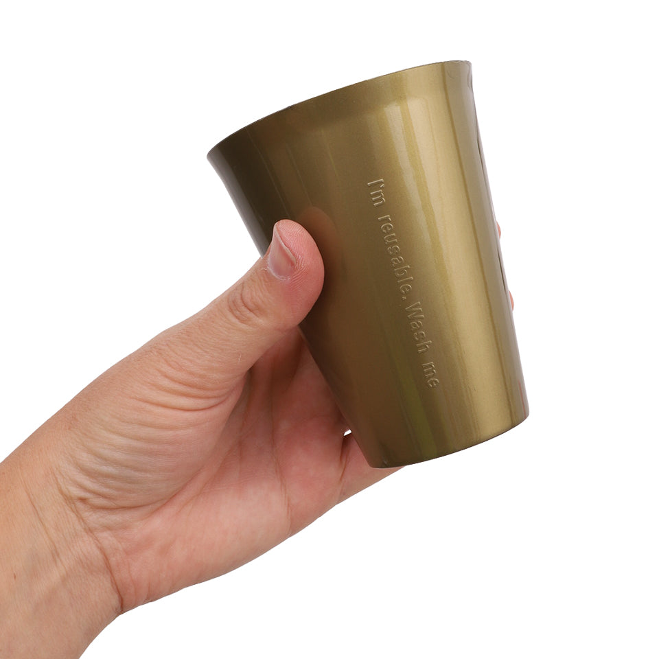 Reusable Plastic Cups - Gold - Pack of 20