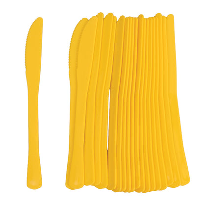 Reusable Plastic Knives - Yellow - Pack of 20
