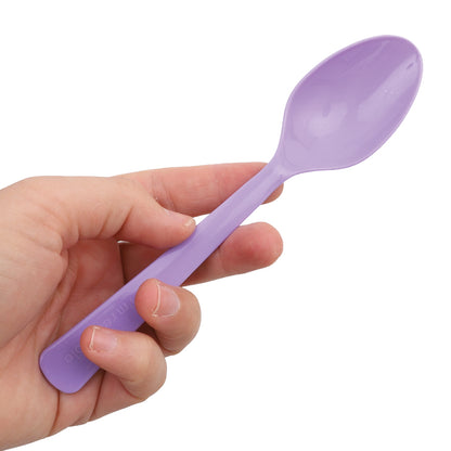 Reusable Plastic Spoons - Purple - Pack of 20