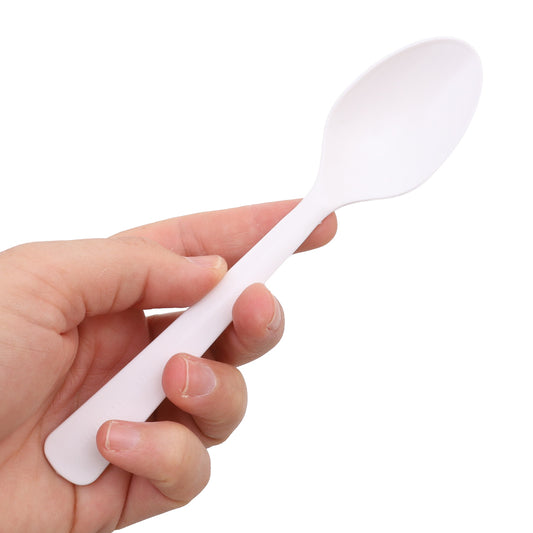 Reusable Plastic Spoons - White - Pack of 20