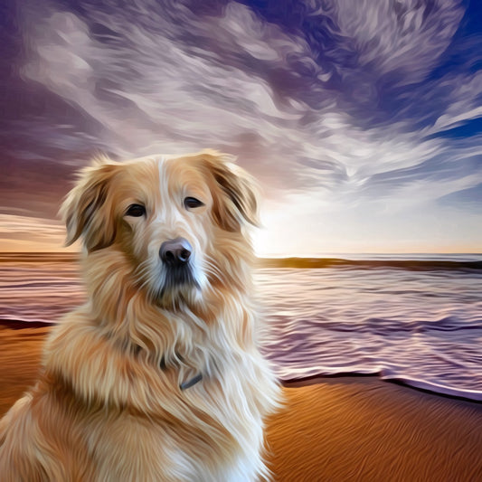 Wooden Puzzle - Dog on a Beach - 12 Pieces
