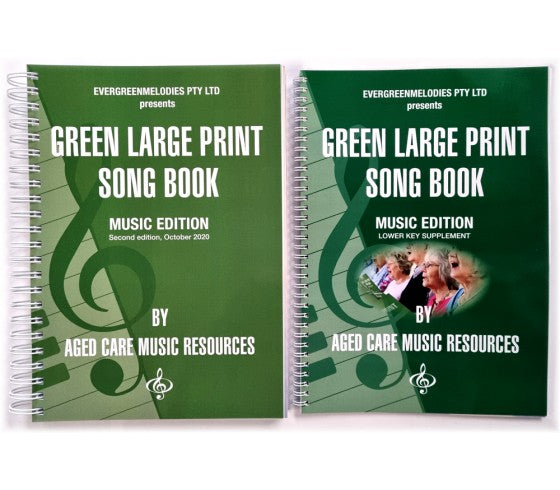 Green Large Print Song Book - Music Edition with Lower Key Supplement